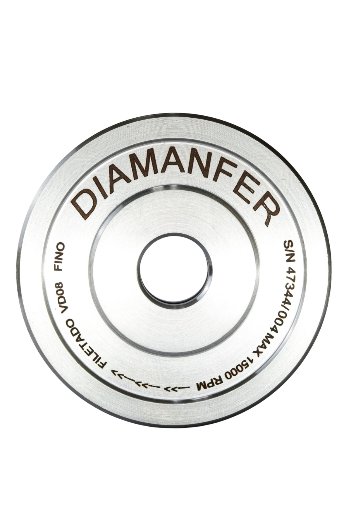 100 X 22 DIAMOND PERIPHERAL WHEEL WITH COOLANT HOLES FOR 08 MM GLASS, TRAP PROFILE, FINE