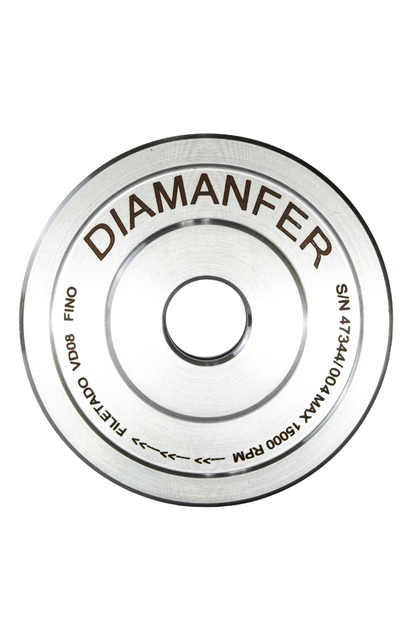100 X 22 DIAMOND PERIPHERAL WHEEL WITH COOLANT HOLES FOR 08 MM GLASS, TRAP PROFILE, FINE