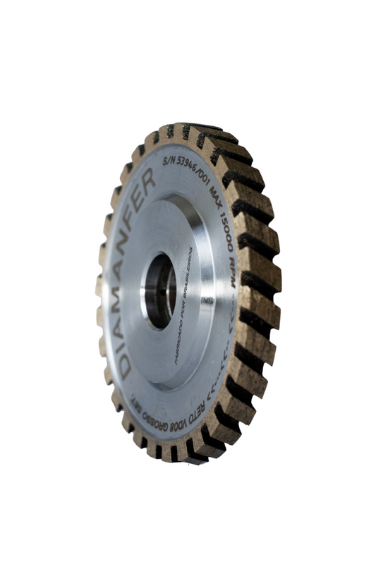 100 X 22 DIAMOND PERIPHERAL WHEEL WITH COOLANT HOLES FOR 08 MM GLASS, FLAT SEGMENTED, COARSE
