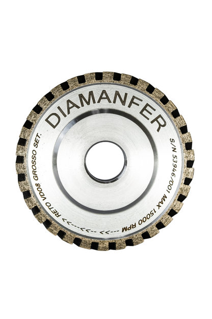 100 X 22 DIAMOND PERIPHERAL WHEEL WITH COOLANT HOLES FOR 08 MM GLASS, FLAT SEGMENTED, COARSE