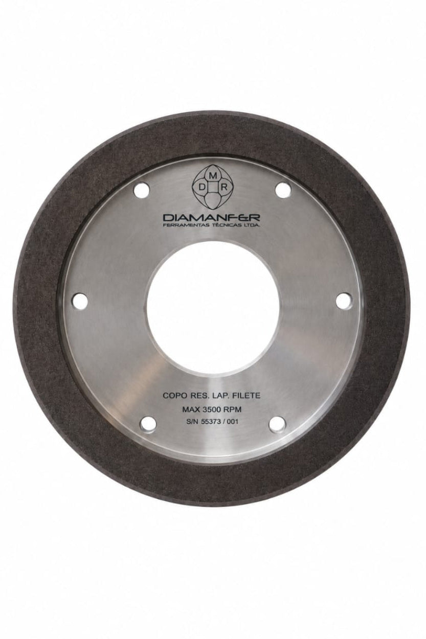 150 X 32 X 50 DIAMOND CUP WHEEL FOR BOTTERO VARIANT 810 MACHINE, RESIN, POSITION ARRIS