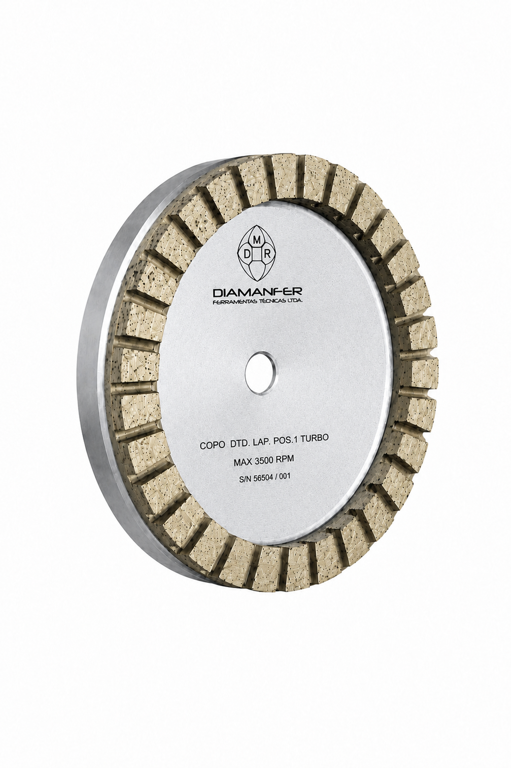 150 X 38 X 12 DIAMOND CUP WHEEL FOR BAVELLONI VE500 - V14 MACHINE, METAL, TURBO, POSITION 1