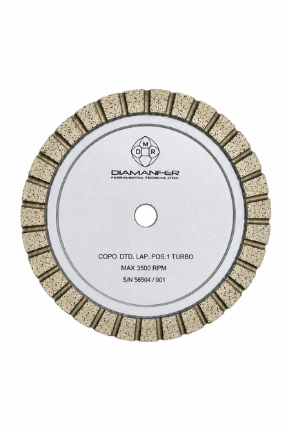 150 X 38 X 12 DIAMOND CUP WHEEL FOR BAVELLONI VE500 - V14 MACHINE, METAL, TURBO, POSITION 1