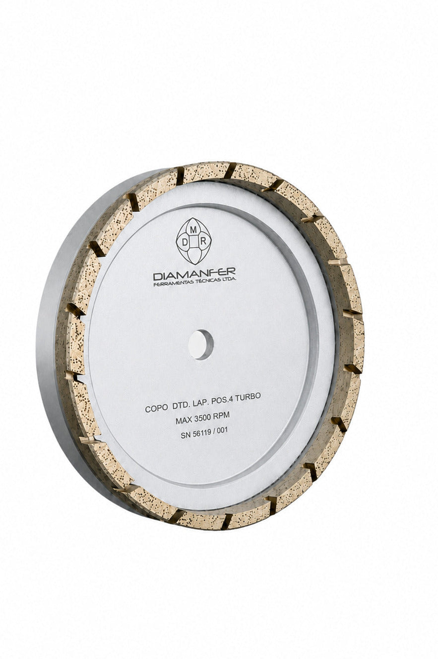 150 X 42 X 12 DIAMOND CUP WHEEL FOR BAVELLONI VE500 - V14 MACHINE, METAL, TURBO EROSAO, POSITION 4