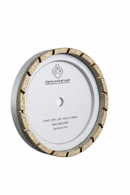 150 X 42 X 12 DIAMOND CUP WHEEL FOR BAVELLONI VE500 - V14 MACHINE, METAL, TURBO EROSAO, POSITION 4