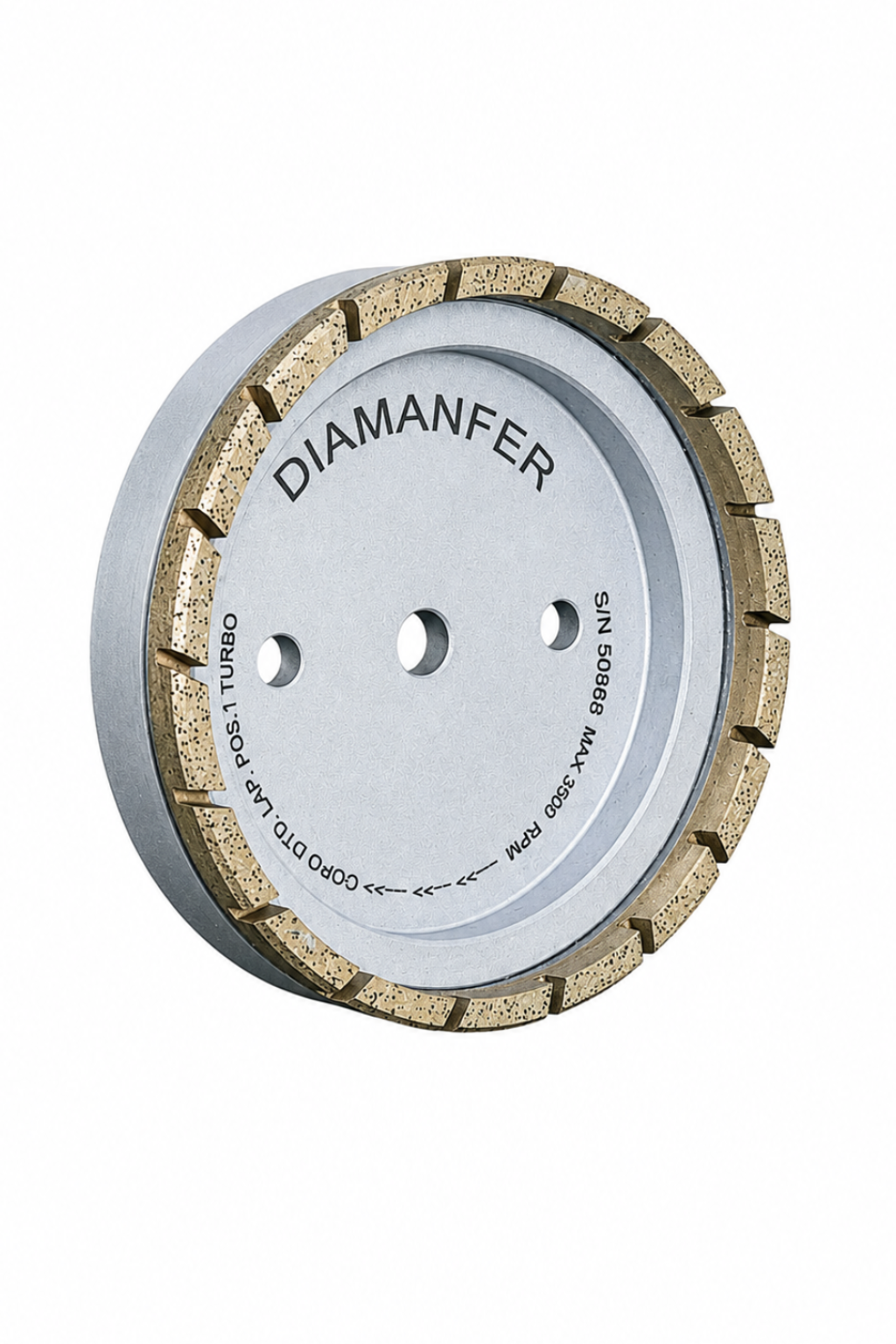 150 X 37 X 12 DIAMOND CUP WHEEL FOR UNIVERSAL MACHINE, METAL, TURBO LAM, POSITION 1