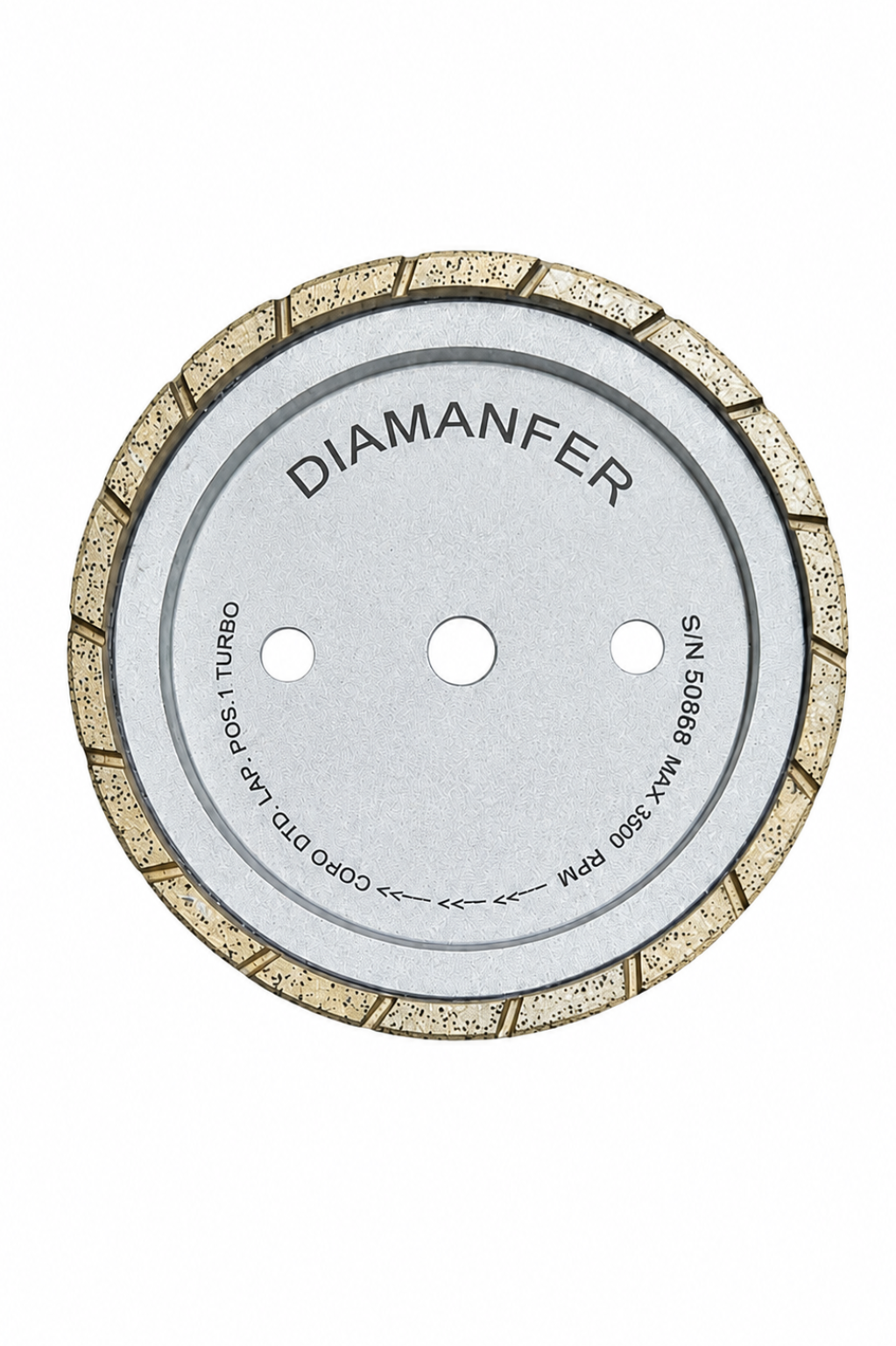 150 X 37 X 12 DIAMOND CUP WHEEL FOR UNIVERSAL MACHINE, METAL, TURBO LAM, POSITION 1