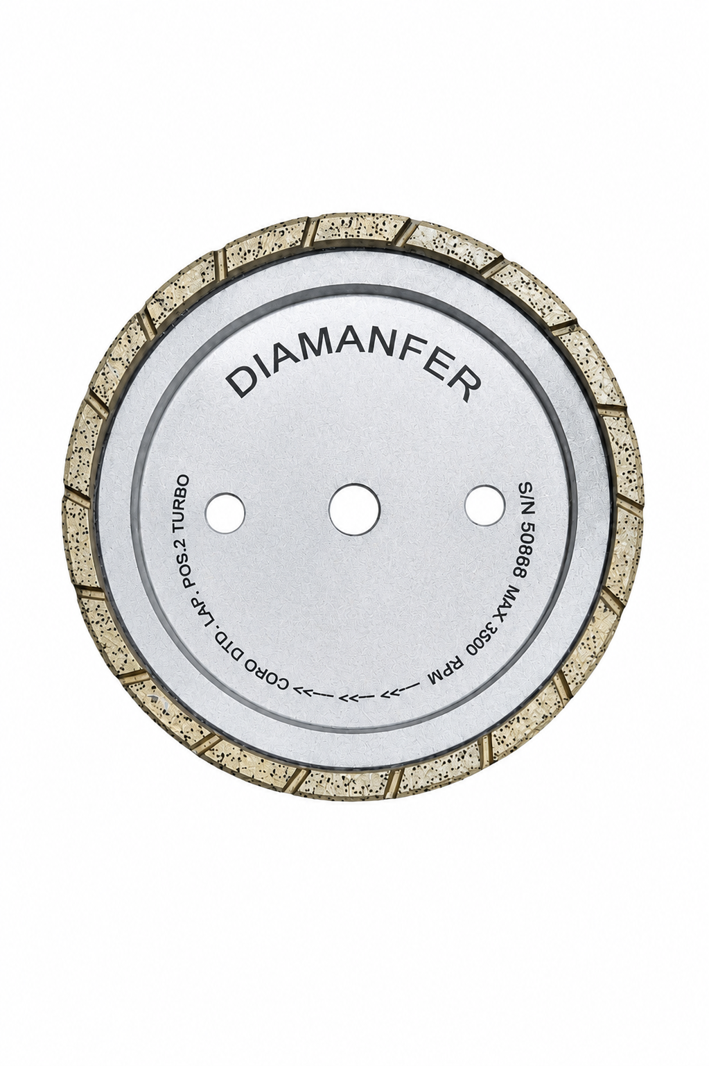 150 X 37 X 12 DIAMOND CUP WHEEL FOR UNIVERSAL MACHINE, METAL, TURBO LAM, POSITION 2