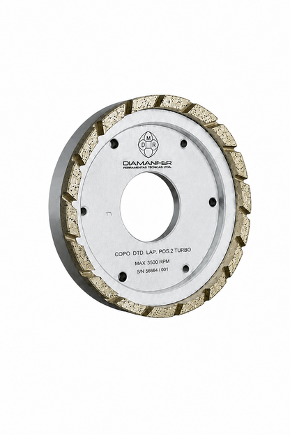 150 X 32 X 50 DIAMOND CUP WHEEL FOR BOTTERO VARIANT 810 MACHINE, METAL, TURBO LAM, POSITION 2