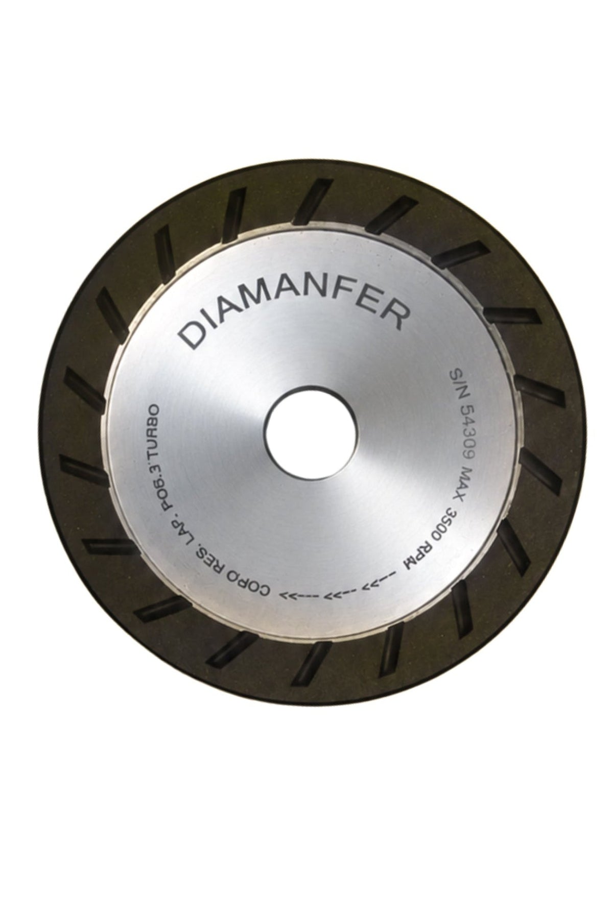 150 X 35 X 25 DIAMOND CUP WHEEL FOR SCHIATTI FPS15 MACHINE, RESIN, TURBO LAM, POSITION 3