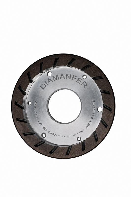 150 X 32 X 50 DIAMOND CUP WHEEL FOR BOTTERO VARIANT 810 MACHINE, RESIN, TURBO LAM, POSITION 3