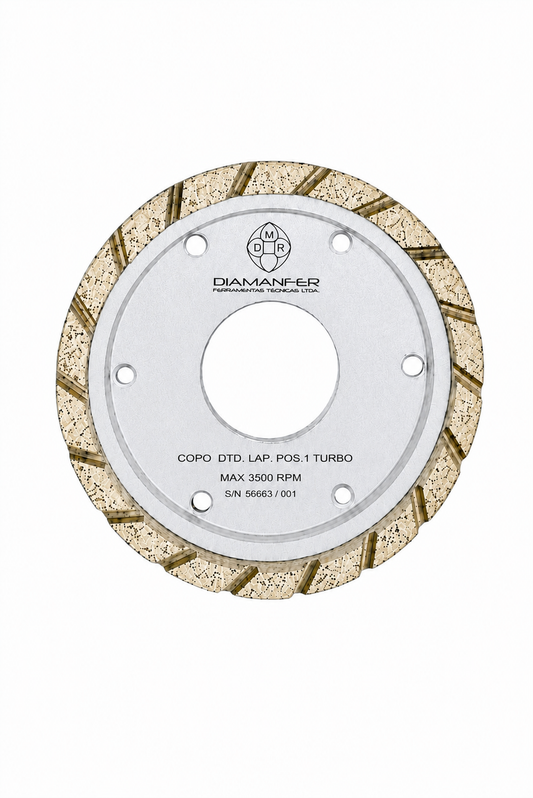 150 X 32 X 50 DIAMOND CUP WHEEL FOR BOTTERO VARIANT 810 MACHINE, METAL, TURBO LAM, POSITION 1