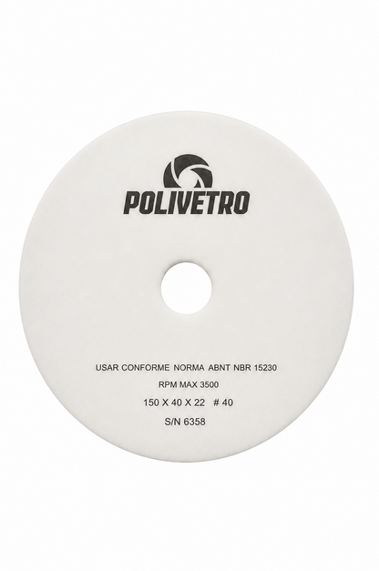 150 X 40 X 22 POLISHING CUP WHEEL, #40 GREEN