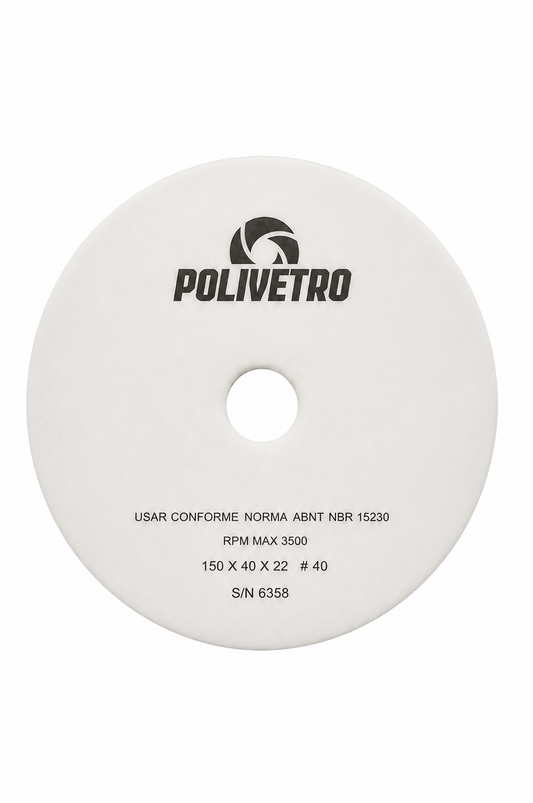 150 X 40 X 22 POLISHING CUP WHEEL, #40 GREEN
