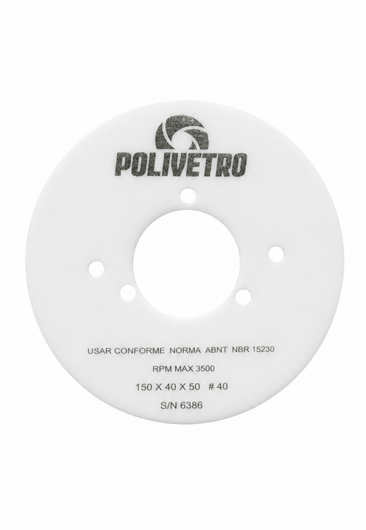 150 X 40 X 50 POLISHING CUP WHEEL, #40 GREEN